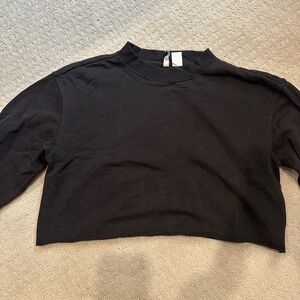 Divided Black Cropped Sweatshirt